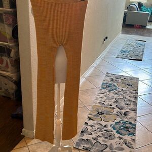 L*Space Women's L Sammy High Waist Ribbed Knit Lounge Pant Golden Apricot Marl